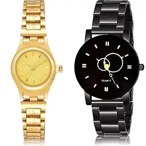 NEUTRON Collegian Analog Gold and Black Color Dial Women Watch - GCPL32-G521 (Pack of 2)