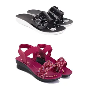 Women's Comfortable Sandal,Casual Lightweight Sandal for Everyday Wear | TP-(COMBO-2-)-1989-1934-6