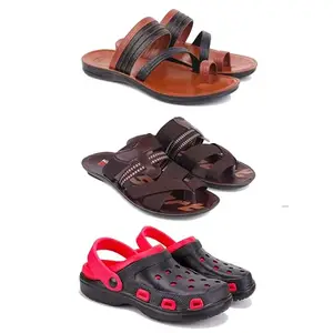 DRACKFOOT Men's Sandals | Lightweight Wear| Stylish & Easy to Wear For Men's GR-SAN-(3-COMBO)-3151-3127-3017-8
