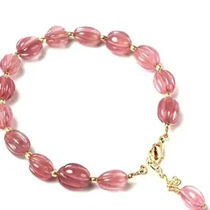 JP JEWELS Pink Crystal Stone Bracelet, For Women, Girls, Latest Stylish Natural Clear Quartz, Healing & Energy Semi Precious Crystal Stone Bracelet Jewellery (Pink)