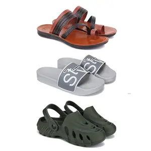 DRACKFOOT Men's Sandals | Lightweight Wear| Stylish & Easy to Wear For Men's GRT-SAN-(3-COMBO)-3151-1589-3137-7