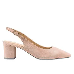 CARA ITALIA Dover Women's 2.25 Inch Mid Heel Pink Micro Suede Vegan Faux Leather Slip on Pumps