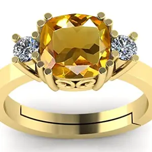 LMDLACHAMA 5.25 Ratti 4.50 Carat Certified Yellow Sapphire Gold Ring Jewelry Gift For Girl And Women