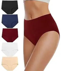 DIVING DEEP Panty for Women |Panties for Girl | Women’s Cotton High-Waist Panties – Full Coverage, Breathable & Stretchable Hipster Briefs (Pack of 5)