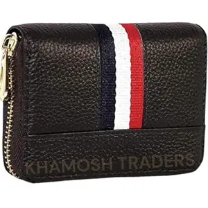 KHAMOSH TRADERS™ PU Leather Wallet for Men Card Holder Wallet Credit Debit Card Holder Money Wallet ATM Card Wallet for Boys Zipper Coin Purse for Men