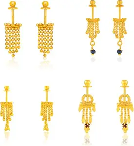 arch fashion Traditional Premium Collection Of Temple Jewellery Bugadi Earring Collection|Thread