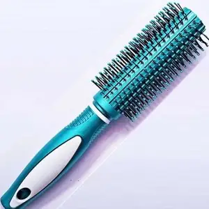 AIR BEAUTY Round Rolling Curling Roller Comb Hair Brush With Soft Bristles For Men And Women