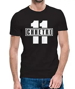 Tee Mafia Unisex Designer Sunil chhetri T-Shirts | Football T-Shirts | India t-Shirt (Large) Black