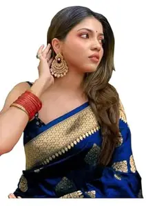 Shasmi Women's Banarasi Saree Pure Kanjivaram Silk Saree Soft new ladies 2026 Design Wear Pattu Sarees Latest Cotton Party Sari collections With Blouse Piece for Wedding sadi (PARI 122)