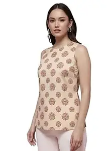 Pinkmint Women’s Printed Sleeveless Top for Women & Girls | Pure Cambric Cotton Fabric | Regular Fit | Soft, Breathable| Ideal for Casual, Daily, Office & Summer Wear (Available in Plus Size)