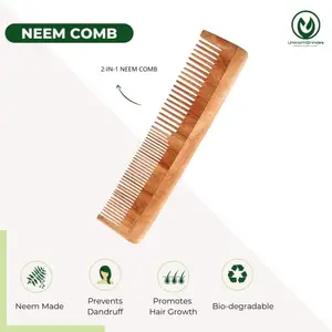 UnicornGrindes LLP Neem Comb, Wooden Comb | Hair Growth, Hairfall, Dandruff Control | Hair Straightening, Frizz Control | Comb for Men, Women | Treated with Neem Oil