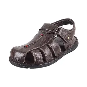 Mochi Men Brown Fisherman Leather Sandal UK/9 EU/43 (18-196)