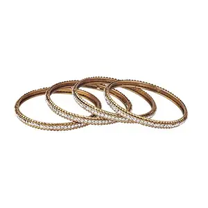 ZENEME Bangle Gold Plated Premium CZ Stone Studded Designer Bangles Jewellery For Women & Girls (2.4)