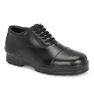 INDIANTRENDS Police Shoe Pure Leather Comfortable for Pride of India (7503-BLACK-10)