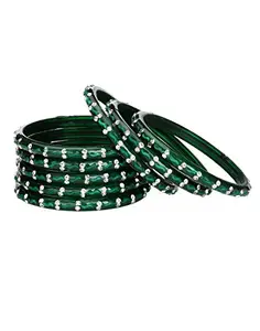 Designer Set of Bangle/Kada for Party and Daily Use, Glass, Ornamented-DK204 (Re_Bangle-G1.1_bang)