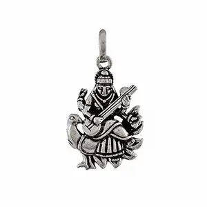 NEMICHAND JEWELS Silver 925 Saraswati Maa Pendant Locket (Saraswati 2)