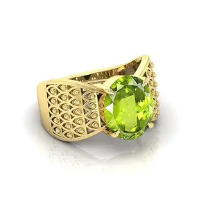 7.25 Ratti Green Peridot (Chrysolite) Original Stone Adjustable Ring For Men And Women With Lab Certified A-03