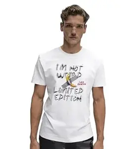 RINO7 Men's Premium Cotton Graphic Printed T Shirt|240 GSM|Regular Fit Round Neck Heavyweight Stylish & Luxury Fit Summer Fashion Tshirt for Men Gym Workout Street Style(I am not Wild Limited)