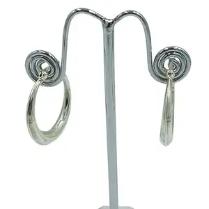 APEX 925 Sterling Silver Small Size 4.56 gm Silver Bali Hoops Earrings in Pure 92.5 Sterling Silver for Girls/Women