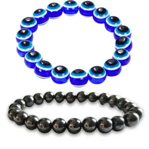 Logyify Ratan Evil Eye and Magnetite Bracelet Combo