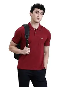 CROCODILE Men Solid Slim Fit Polo T-Shirt | Regular Length | Short Sleeve | Button Placket | Casual Knitted Topwear