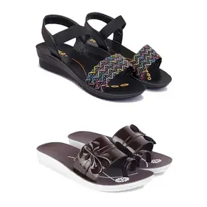 Women's Comfortable Sandal,Casual Lightweight Sandal for Everyday Wear | TP-(COMBO-2)-1932-1987-8