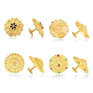 VFJ VIGHNAHARTA FASHION JEWELLERY 1gm Gold Plated Traditional Alloy Gold Plated Stud Earring Combo set valentine day gift valentineday gift for her gift for him gift for women gift for men love gift gifts ValentinesDay2023 for Women and Girls ( Pack of- 4 Pair Earrings)
