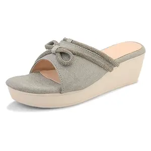 Centrino Women's Wedge Heel Sandals | Stylish Slip-On Sandals for Ladies | Soft Cushioned Footbed for Comfort | Elegant & Trendy Design | Lightweight and Durable Fashion Footwear 9405-8