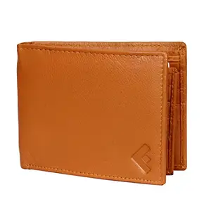 Fustaan Men Tan, Beige Genuine Leather Bi-Fold Wallet