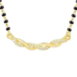 The ivora Silver Golden with diamond Wedding Knot Mangalsutra| Black Bead Necklace to Gift for girlfriend and lovely woman