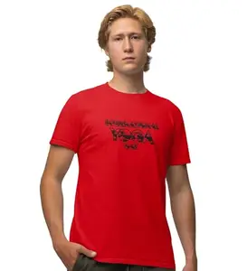 HOP OFFER International Yoga Day Black and White Text - Red - Comfortable Yoga T-Shirts for Yoga Printed Men's T-Shirts