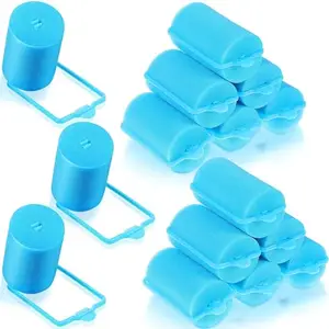 APOEM 24 Pieces Sponge Hair Rollers Large Soft Foam Hair Styling Curlers 40 mm Large Size Hairdressing Curlers for Women and Kids (Blue)