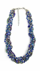 DCA Blue Crystal Stylish Trendy Rope Necklace For Women (4457)