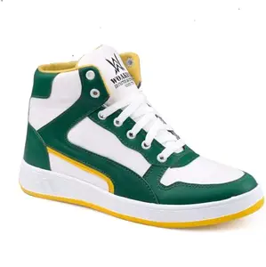 WOAKERS Green Casual Shoes for Men High Tops for Men (Green) (WOAK060)