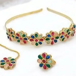 DaSync SYNC hairbands for women stylish COMBO headband for girls hairband for woman kundan hair accessories festival wedding marriages parties bracelet ring