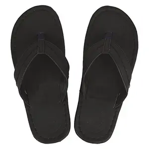 DRUNKEN Slippers For Mens Synthetic Leather Slides Flips Flops non slip Black