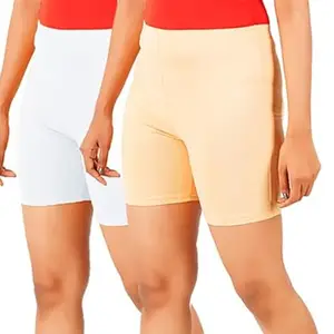 Casual Women Cycling Shorts (WH&SK_M) (Women Cycling Shorts WH&SK_M_bz) Multicolour