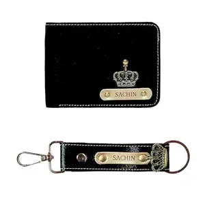 The Unique Gift Studio Leather Men's Wallet and Keychain Combo Pack for Gift/Combo Set - Black 5
