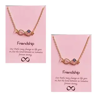 Charming Infinity Evil Eye necklace/Infinity Pendant Necklace for Women and Girls, friendship chain necklace, nazar evil eye chain necklace (Golden & Golden)