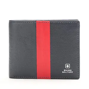 Swiss Military Leather Men wallet(NAVY/RED)
