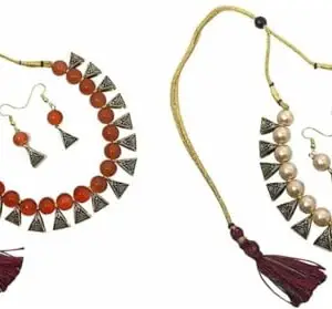 WORLD WIDE VILLA Alloy Earring & Necklace Set For Women Pack of 1 Gold || WWV_JS_020
