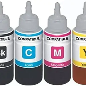 KRK Ink Refill for G Series GI 790 Compatible PIXMA G1000,G1010,G1100,G2000,G2002,G2010,G2012,G2100,G3000,G3010,G3012,G3100,G4000,G4010 (4 Color) Black + Tri Color Combo Pack Ink Bottle