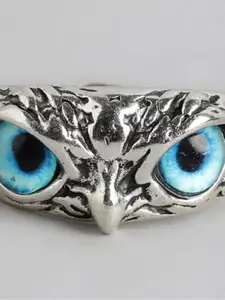 Harsh Rohilla Retro Demon Eye Owl Ring Adjustable Gothic Animal Inspired Unique Style Statement Piece Trendsetters, Creative Fashion for Bold Fashion Lovers,Fearless Fashionista