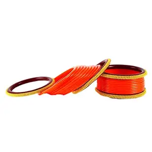 MAYA FASHION Orange Plain Acrylic Bangle Elegant Extra Large Size Bangle | Perfect Fit for Plus Size banglesTrendy and Comfortable Fit for woman and girls | (Sku-ban1557)