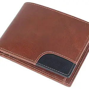 Men Brown Original Leather RFID Wallet 4 Card Slot 2 Note Compartment Saiqa2092