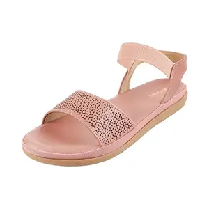Walkway Women Peach Synthetic Sandals, EU/40 UK/7 (33-3196)
