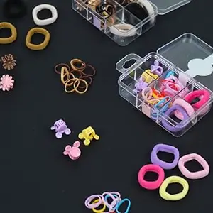 Hairkarlo Kids Hair Accessories Set | Cute Hair Clips Rubber Bands Hair Scrunchie Ponytail Holders | Multicolor Styling Kit with Kitty Box for Girls Toddlers Baby Girls – Pack of 2