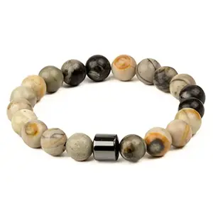 THE MEN THING AZURITE GALAXY - Beads Bracelet with Natural Stone - 7 inch Stretch Bracelet
