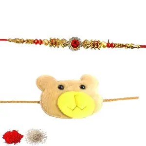 Rakhiya.com Designer Rakhi set of two, Multicolour rakhi, combo of two (set of 2), With Roli Chawal Packet 0046