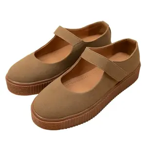 Theater Maru Olive Women's Casual Shoes | Lightweight Slip-On Flats | Comfortable Cushioned Sole | Mary Jane Flats